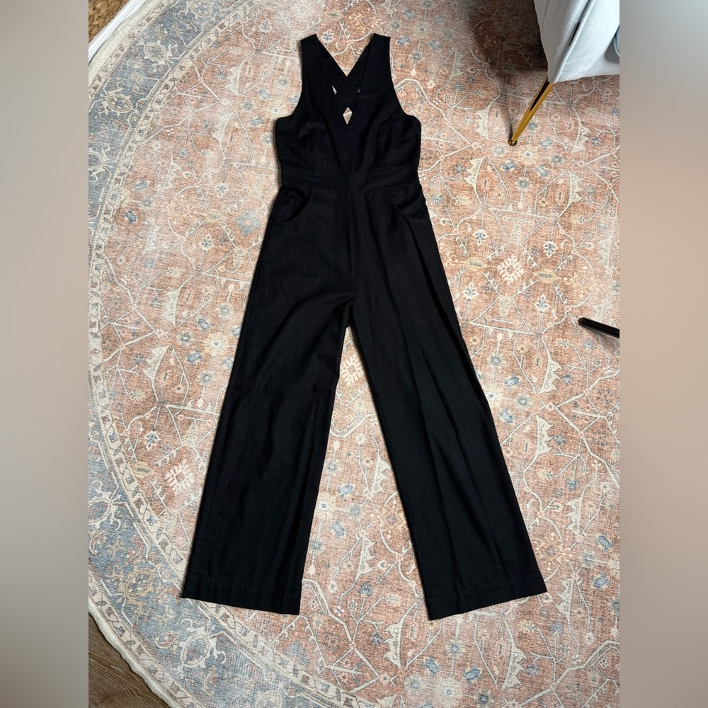 Rollas Linen Blend Cross-Back Jumpsuit – Size S/8